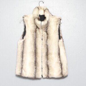 Gallery reversible faux fur striped vest